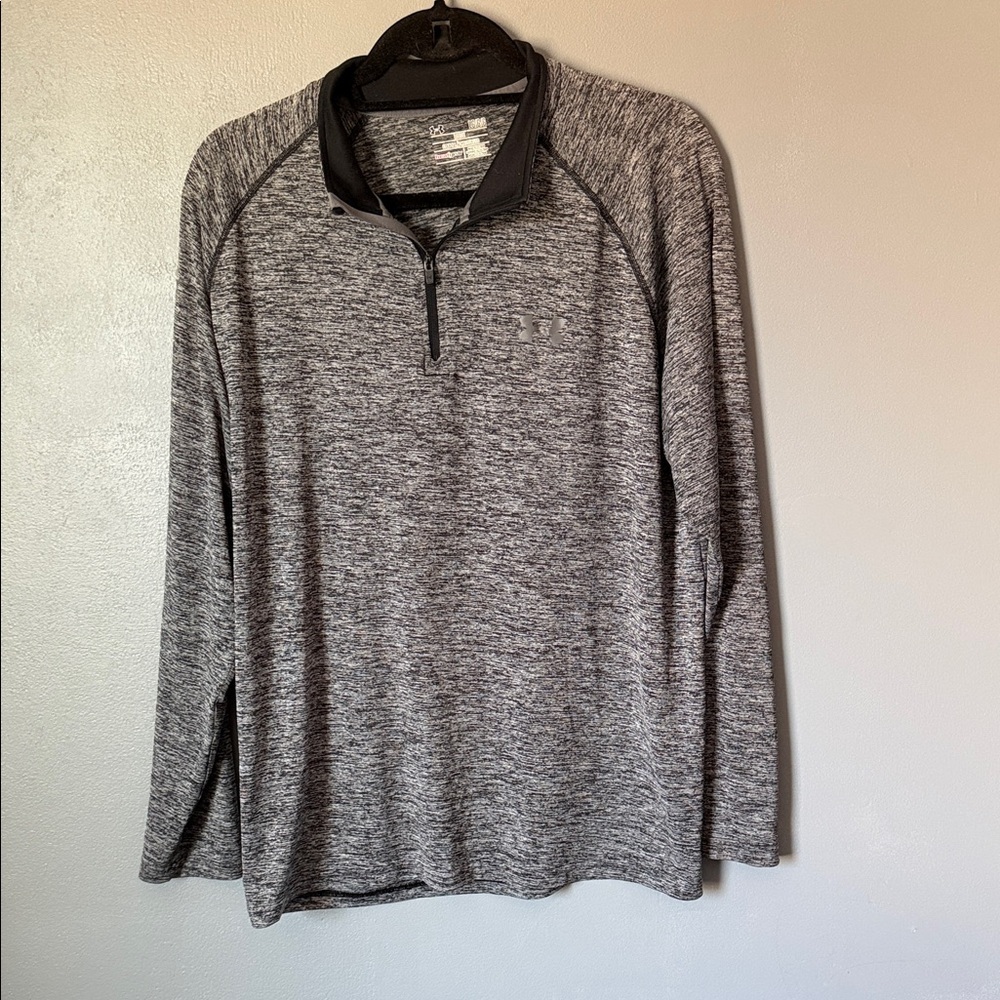 Under Armour Men’s Tech 2.0 1/2 Zip Long Sleeve Black/Gray Heather Large